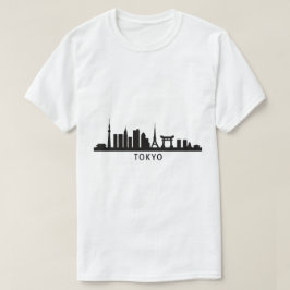 日本の都市景観の旅 | 東京スカイラインのシルエット Tシャツ