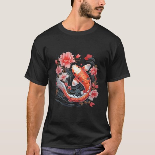 日本の錦鯉 黒板 Tシャツ (正面)