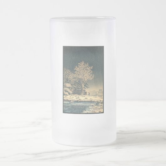 日本の隅田川の冬の日 フロストグラスビールジョッキ (中央)