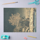 日本の隅田川の冬の日 薄葉紙 (クラフト)