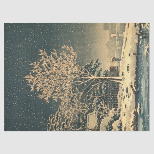 日本の隅田川の冬の日 薄葉紙 (正面)