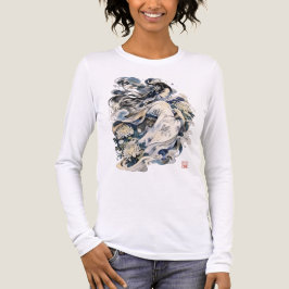 日本の雪女の芸術 | 着物の冬の妖怪 トライブレンドＴシャツ