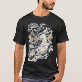 日本の雪女の芸術 | 着物の冬の妖怪 Tシャツ