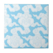 日本の雲ステンシル 伊勢型紙パターン タイル (正面)