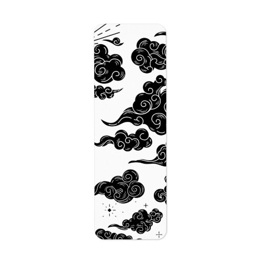 日本の雲模様の美意識 ラベル (正面)