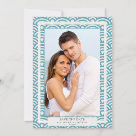 日本の青海波ウェディング セーブ・ザ・デート フラット フォト 招待状