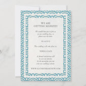 日本の青海波ウェディング セーブ・ザ・デート フラット フォト 招待状 (裏面)