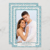 日本の青海波ウェディング セーブ・ザ・デート フラット フォト 招待状 (正面/裏面)