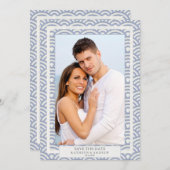 日本の青海波ウェディング セーブ・ザ・デート フラット フォト 招待状 (正面/裏面)