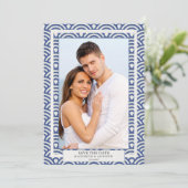 日本の青海波ウェディング セーブ・ザ・デート フラット フォト 招待状 (スタンド正面)