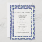 日本の青海波ウェディング セーブ・ザ・デート フラット フォト 招待状 (裏面)