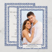 日本の青海波ウェディング セーブ・ザ・デート フラット フォト 招待状 (正面/裏面)