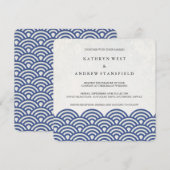 日本の青海波エレガントビーチウェディング 招待状 (正面/裏面)