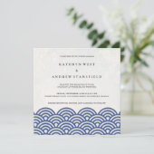 日本の青海波エレガントビーチウェディング 招待状 (スタンド正面)