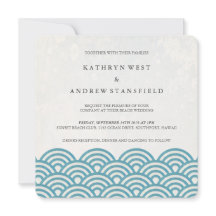 日本の青海波エレガントビーチウェディング