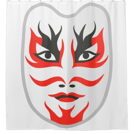 日本の面 シャワーカーテン (正面)