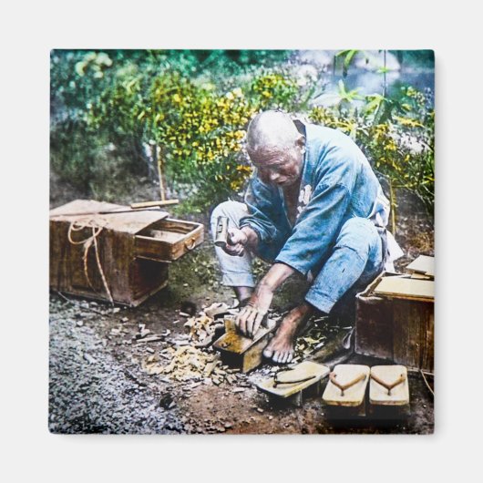 日本の靴職人ヴィンテージ 日本の マグネット (正面)