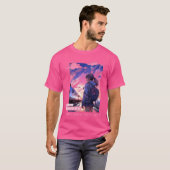 日本の風情ある田舎の可愛い女子バーバ Tシャツ (正面フル)
