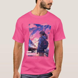 日本の風情ある田舎の可愛い女子バーバ Tシャツ