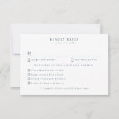 日本の風景の食事の選択肢RSVP 出欠カード (裏面)