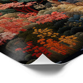 日本の風景アート:滝と村 ポスター (コーナー)