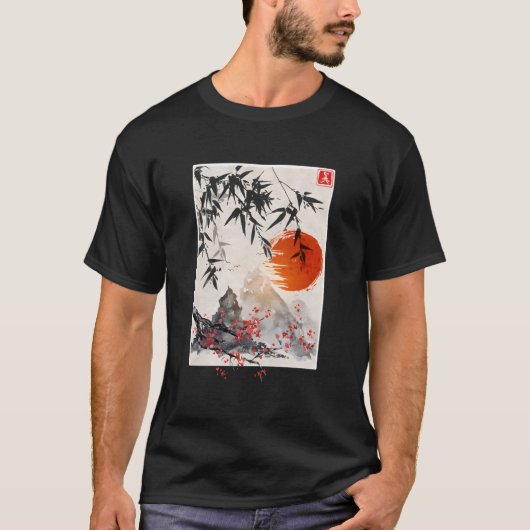 日本の風景文化 桜 Tシャツ (正面)