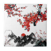 日本の風景陶瓦 タイル (正面)