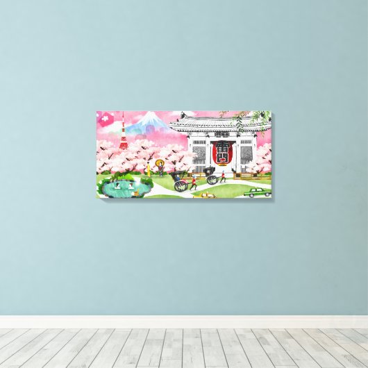 日本の風景 キャンバスプリント (インサイチュ (ウッドフロア))