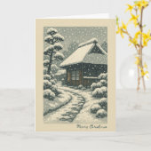 日本の風景 - クリスマスカード カード (黄色い花)