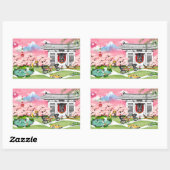 日本の風景 長方形シール (シート)