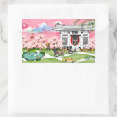 日本の風景 長方形シール (バッグ)