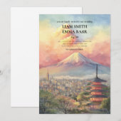 日本の風景 高級 結婚式 招待状 (正面/裏面)