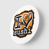 日本の食すし版 ラウンド壁時計 (傾斜)