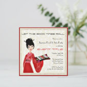 日本の食品寿司パーティーカスタム招待状 招待状 (スタンド正面)