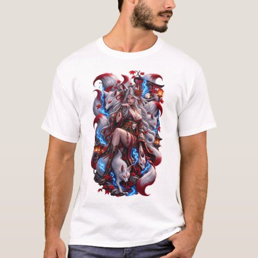 日本の鬼戦士タトゥーTシャツ | 入れ墨 ドラッグ Tシャツ (正面)