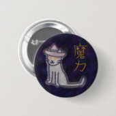 日本の魔女猫 缶バッジ (正面&裏面)