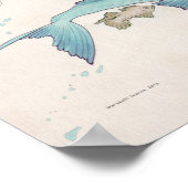 日本の魚の地図（ラベルなし） ポスター (角)