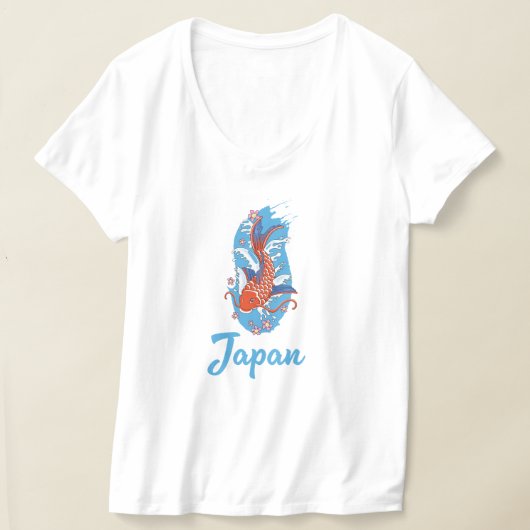 日本の魚釣りロゴ Tシャツ (レイダウン)