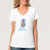 日本の魚釣りロゴ Tシャツ (正面)