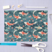 日本の鯉の池のデコパージュ 薄葉紙 (クラフト)