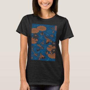 日本の鯉の池 浮世絵アート - 伝統的なW Tシャツ