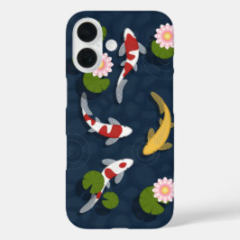 日本の鯉の池 iPhone 16ケース