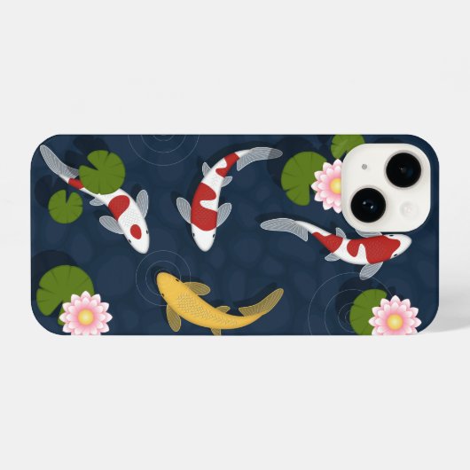 日本の鯉の池 iPhoneケース (裏面横)