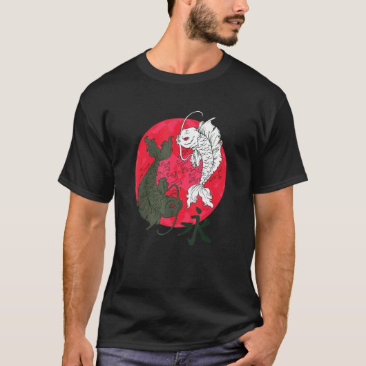 日本の鯉の絵 Tシャツ (正面)