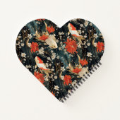 日本の鯉の魚シームレスパターン ノートブック (裏面)