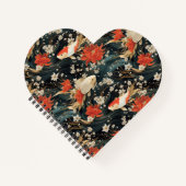 日本の鯉の魚シームレスパターン ノートブック (正面)