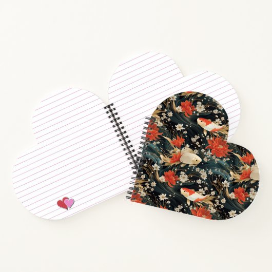 日本の鯉の魚シームレスパターン ノートブック (内部)