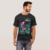 日本の鯉の魚蓮マンダラ伝統様式 Tシャツ (正面フル)