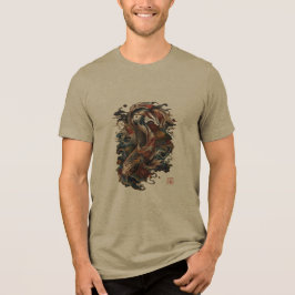日本の鯉の魚 | 伝統的な和彫り トライブレンドTシャツ