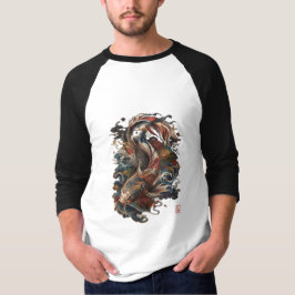 日本の鯉の魚 | 伝統的な和彫り Tシャツ